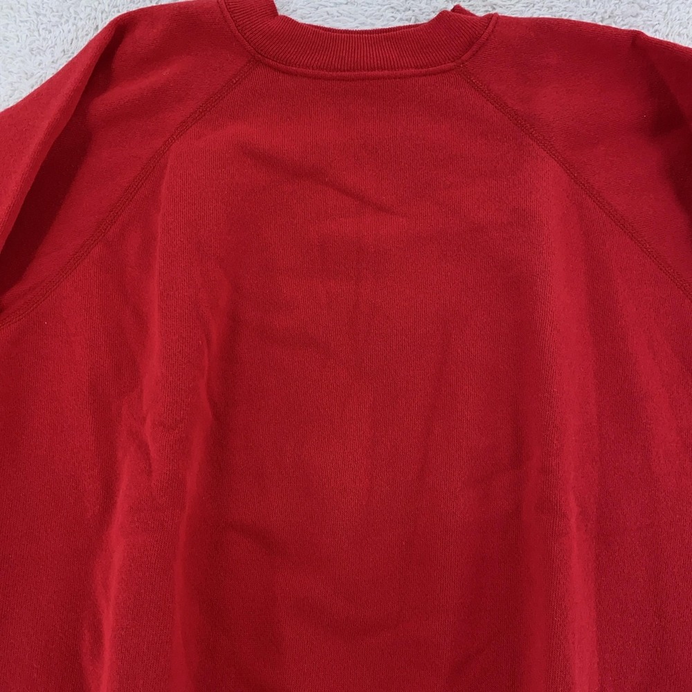 Vintage Hanes Her Way Sweatshirt Womens S/M Blank Red Crewneck Pullover USA 90s